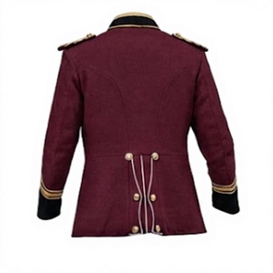 Men British Style Braid Jacket Outdoor Reproduction Uniform <b>Red</b> Formal Tunic OEM Custom Size - Product Image 2