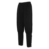 Costume Médiéval Renaissance GN Pirate Cavalier Pantalon Viking Homme avec Chevilles Serrées et Laçage en Lin Grande Taille