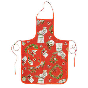 Tablier rouge avec décorations de Noël - Product Image 1