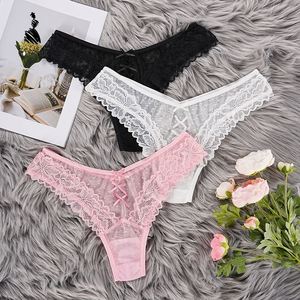 <span class=keywords><strong>Tanga</strong></span> de Encaje Sexy para Mujer YZ 2026 OEM/ODM, Bragas Transparentes con Lazo Decorativo, Ropa Interior Sexy - Product Image 3