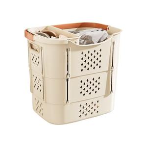 ชั้นวางตะกร้าใส่เสื้อผ้าสกปรกความจุสูงวัสดุ PP แบบพับเก็บได้พร้อมดีไซน์เรียบง่ายทันสมัยสำหรับจัดเก็บเสื้อผ้าในบ้าน - Product Image 5