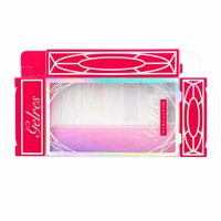 Boîte cadeau Hit Beauty rose holographique en PVC, boîte d'emballage suspendue pour cosmétiques et accessoires, logo personnalisé, boîte de vente au détail, écologique