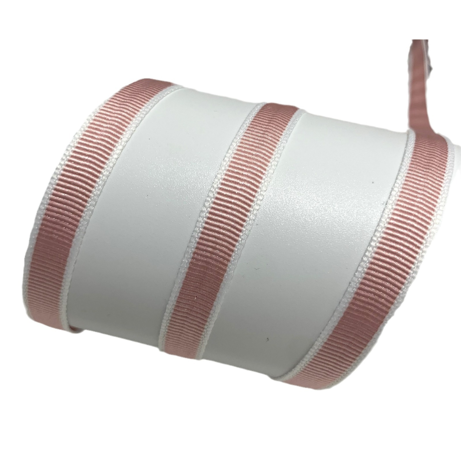 1cm Double Color White Edge Cross Thread Double Faced Satin Trapezoidal Rib Polyester Ribbon Gift Wedding Baking Accessories