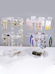 Factory Wholesale Round Rotating Acrylic Transparent <strong>Earring</strong> Jewelry Display <strong>Holder</strong> Rack <strong>Earring</strong> <strong>Holder</strong> - Product Image 5