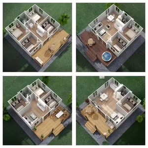 Maison mobile extensible préfabriquée en conteneur de 40 pieds et 20 pieds, 4 chambres, structure en acier préfabriquée, maison portable, bureau, hôtel, centre commercial - Product Image 2