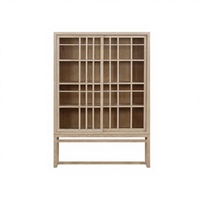 Buffet en bois massif de style vintage du milieu du siècle, traditionnel chinois, rustique naturel, porte longue en dalle, élégant, meuble d'entrée, salon