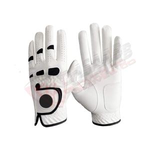 Blue-Color Bests Quality Professional-Printed Logo Custom Breathable Men <b>Women</b> Genuine-Cabretta <b>Leather</b> Golf <b>Gloves</b> - Product Image 4