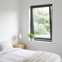 Ventana Abatible de Aluminio de Grado Profesional con Doble Acristalamiento y Sellado Impermeable, Ventanas de Aluminio con Rotura de Puente Térmico