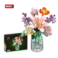 Ensemble de blocs de construction de bouquets de fleurs Woma Factory pour jouets personnalisés OEM ODM, décoration de la maison (11120-DS)