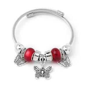 Bracelet en Gros pour Femme avec Breloque Tendance, Perles en Pierre de Cristal, <span class=keywords><strong>Libellule</strong></span>, Papillon et Arbre de Vie - Product Image 4
