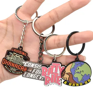 Tùy chỉnh kim loại Keychain Logo Kẽm hợp kim men kim loại lưu niệm phim hoạt hình Keychain