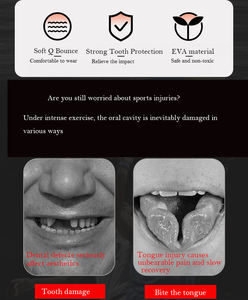 Mma Adult Packaging Sports Boxing Eva Sheets Logotipo personalizado Bruxismo Protector <span class=keywords><strong>de</strong></span> labios moldeable Stop Anti ronquidos Protector bucal - Product Image 5