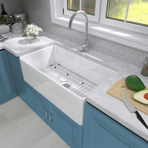 <span class=keywords><strong>Lavello</strong></span> da <span class=keywords><strong>Cucina</strong></span> Moderno in Ceramica Bianca da 36 Pollici, Design Rettangolare con Frontale a Grembiule, Certificato CUPC - Product Image 1