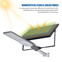 Lampadaire solaire LED KCD à angle large, classique, puissant, 100w 300w 400w 500w, batterie au lithium extérieure