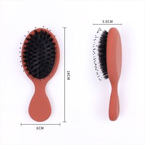 Cepillo Compacto Pequeño para Desenredar el Cabello con Estuche de Algodón, Cepillo de Cerdas de Jabalí en Blanco para Venta al por Mayor - Product Image 3