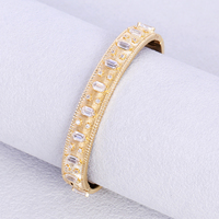 Bracelet hexagonal en zircon brossé haut de gamme, accessoire féminin tendance, utilisation quotidienne polyvalente, personnalisation pour lieux haut de gamme