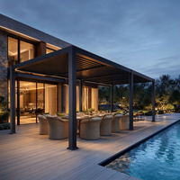 Pergola motorisée à lames orientables en aluminium thermolaqué, LED, écologique, anti-rongeurs, pour jardin extérieur, gazebo, pavillon