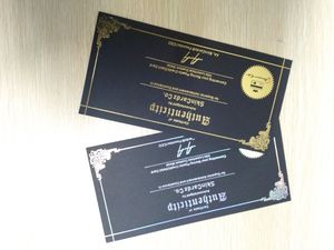 Carta di carta nera carta di stampa di sicurezza in lamina d'oro <span class=keywords><strong>certificato</strong></span> di autenticità - Product Image 2