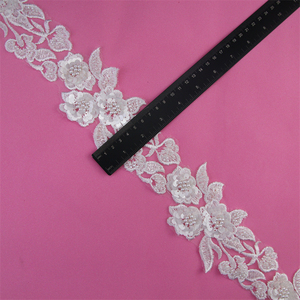 Tự làm may may haberdashery phụ kiện ren trang phục nặng thêu handmade thủy tinh đính cườm lưới ren TRIM vải - Product Image 5