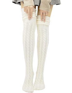 Calzini da <span class=keywords><strong>donna</strong></span> traspiranti Extra lunghi alla coscia autunno inverno scaldamuscoli a maglia adatti a stivali alti alla coscia calze colorate - Product Image 4