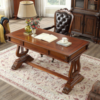 Bureau et table d'ordinateur de style américain personnalisables, design inspiré du piano, bureau de travail à domicile en bois massif, mobilier d'étude.