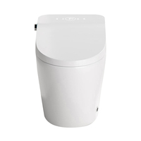 WC intelligent pour salle de bain, bidet électronique intelligent, cuvette allongée, design moderne, couvercle automatique, lumière nocturne, siphon en S