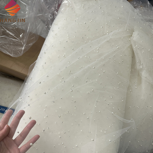Velo da Sposa Personalizzato con Grandi Perle a Bassa Densità, Tessuto in <span class=keywords><strong>Tulle</strong></span> Morbido <span class=keywords><strong>Bianco</strong></span> Avorio, Larghezza 3M - Product Image 2