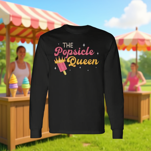T-shirt a maniche lunghe The Popsicle Queen per i venditori della stagione dei ghiaccioli - Product Image 3