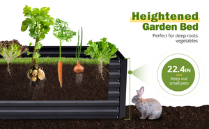 Lit de <span class=keywords><strong>jardin</strong></span> imperméable en <span class=keywords><strong>hauteur</strong></span>, pour le sol, 22.4 pouces, taille Extra haute, support de 36 pieds, boîte de planteur d'extérieur - Product Image 5