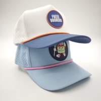 Gorras de Golf Deportivas Apex Unisex de 5 Paneles, Poliéster Dobby, Logotipo Personalizado, Bordado a Mano, Parche Tejido, Diseño de Puntos de Leopardo, Ajustables