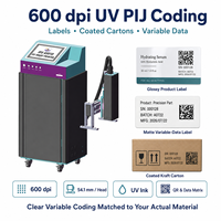 Imprimante UV PIJ automatique 600 DPI à prix compétitif pour codes QR, codes Data Matrix, codes de lot et de date, étiquettes et cartons enduits