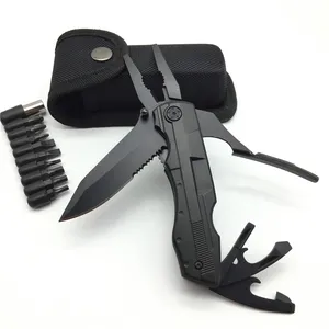 Multi functional Knife pliers EDC screw multi combination tool Outdoor portable home maintenance folding cutter pliers