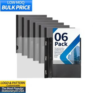 Plastic Clear Front Report Covers with 3 Prongs Portfolio <b>Folder</b> for 8.5x11 Letter Size <b>Paper</b> - Product Image 1