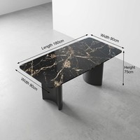 Table à manger rectangulaire moderne et minimaliste de luxe léger, haut de gamme, extensible, avec ensemble de 6 chaises, plateau en marbre, mobilier de maison