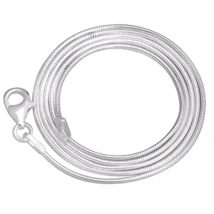 Jewelry Manufacturer 925 Sterling Silver Basic Chain Round Snake 1mm Chain Necklace