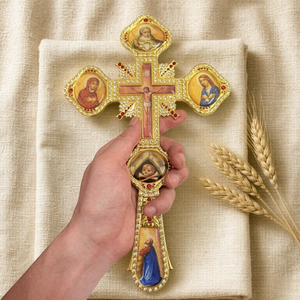 Cruz de Bendición Ortodoxa de Mano HT de 14.96 Pulgadas, Crucifijo de Aleación, Icono Sagrado, Decoración para Oración, Regalo, Adorno Ritual para Iglesia Cristiana Ortodoxa - Product Image 3