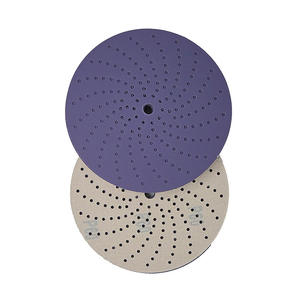 Papier abrasif avec support en papier, personnalisable OEM, disque de papier abrasif floqué blanc auto-adhésif pour le ponçage et le polissage - Product Image 1