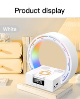 Lampe de nuit LED avec chargeur sans fil, haut-parleur, lampe de bureau, support de téléphone, excellent cadeau d'anniversaire pour petite amie