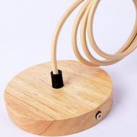Lustre suspendu rétro en bois style vintage avec douille E27 220V et cordon de suspension - Vente en gros