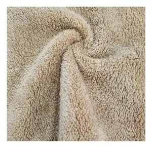 Tela de abrigo de poliéster liso grueso de 420gsm tela de lana polar tela de lana corta compuesta