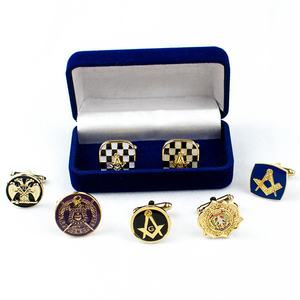 Gemelli massonici all'ingrosso dei gemelli di affari degli uomini del metallo dei gemelli dell'acciaio inossidabile di forma della prugna dei chiodi del polsino francese all'ingrosso - Product Image 4