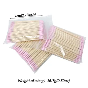 400 bâtonnets en bois d'oranger roses à double tête de 7 cm pour repousser et enlever les cuticules, outil de nettoyage pour strass et maquillage des ongles - Product Image 4