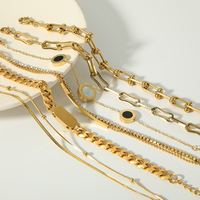 Bracelet chaîne à maillons en acier inoxydable plaqué or 18 carats pour femme, style punk avec diamants, bijoux anti-ternissement