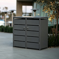 Poubelles de recyclage rectangulaires en métal écologiques pour jardin extérieur, de luxe moderne, grande taille, pour la maison