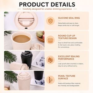 Custom logo PP 12oz Portable Double Wall Plastic Coffee Mug Promotional Gift <b>Reusable</b> Coffee <b>Cup</b> With Lid - Product Image 4