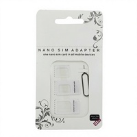 Adaptador de Tarjeta SIM 4 en 1 Nano Micro Estándar para Teléfono Móvil, Plástico, Garantía de 3 Años, Pin Expulsor de Bandeja para iPhone