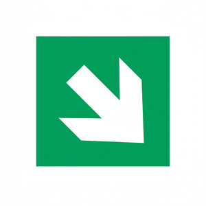 Segno di uscita di emergenza conforme alla 7010 ISO: freccia destra PVC 200x200mm - Product Image 2