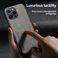 Étui de protection magnétique de luxe antichoc en cuir PU de haute qualité pour téléphones 11-15 Pro Max et plus
