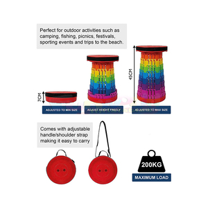 Folding portable telescopic stool pp party chair plastic collapsible retractable stool collapsible portable stool - Product Image 6