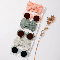 Nouveauté transfrontalière : Accessoires pour cheveux de bébé, bandeaux en nylon avec cœur et lunettes de soleil